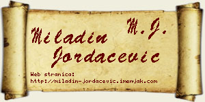 Miladin Jordačević vizit kartica